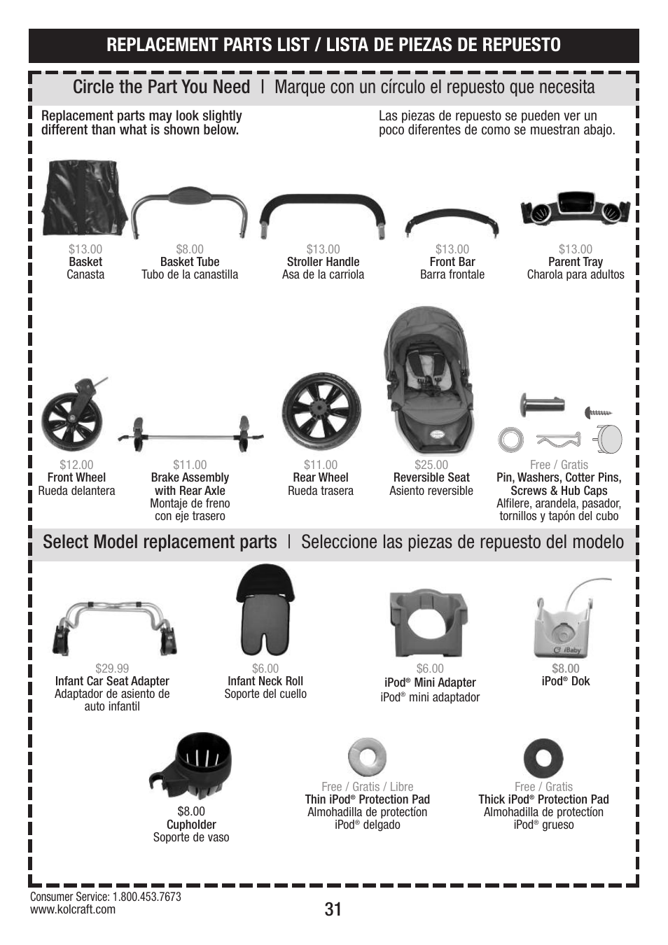 Kolcraft OPTIMA S82-R2 User Manual | Page 31 / 32