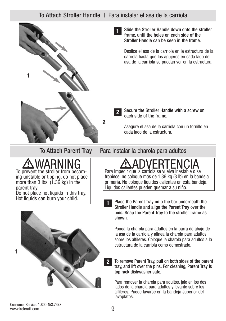 Ƽadvertencia, Ƽwarning | Kolcraft OPTIMA S82-R2 User Manual | Page 9 / 32