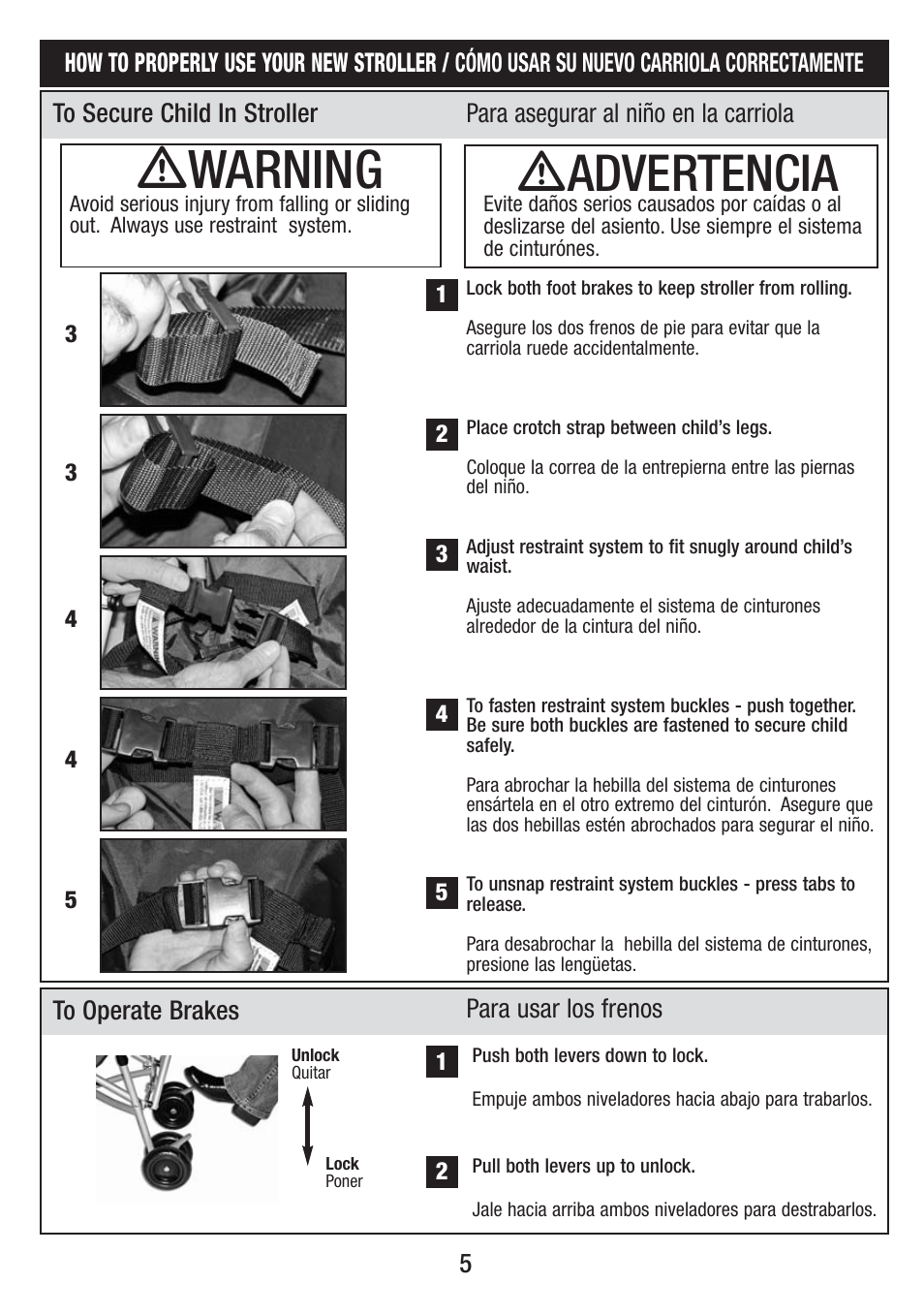 Ƽwarning, Ƽadvertencia | Kolcraft S083 8/10 User Manual | Page 5 / 10