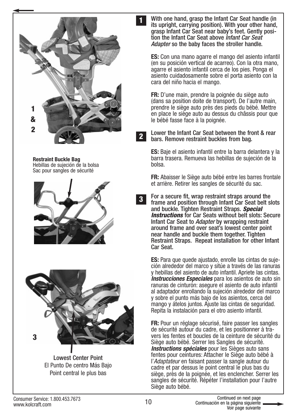 Kolcraft CONTOURS S75-T-R1 11/10 User Manual | Page 10 / 20