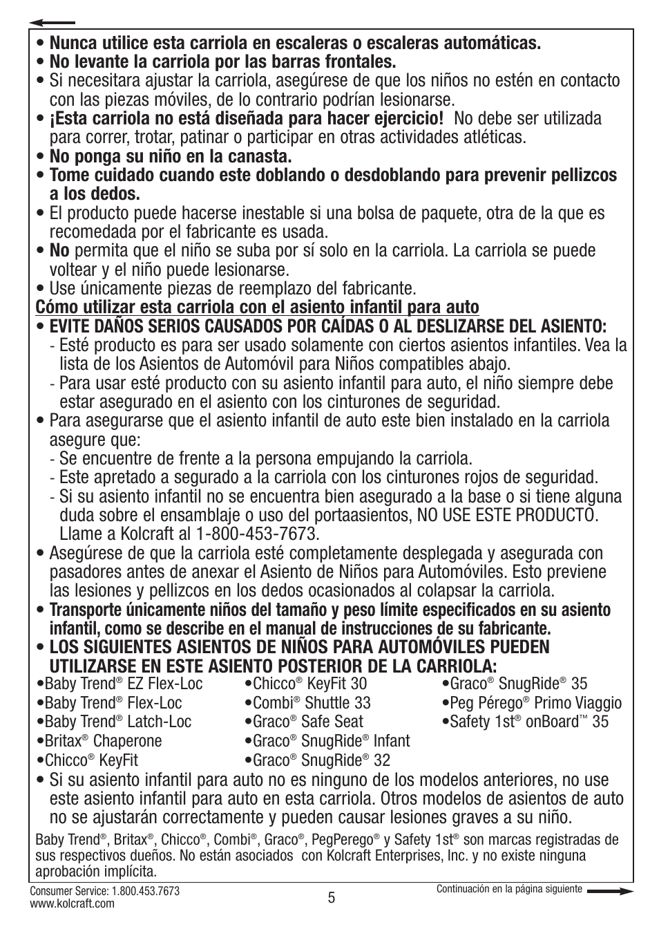 Kolcraft S084 12/10 User Manual | Page 5 / 36