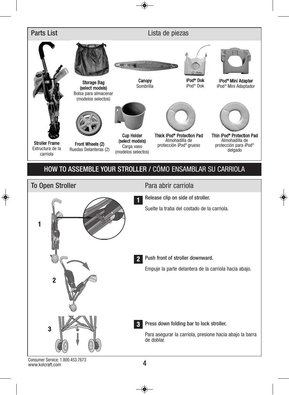 Parts list lista de piezas | Kolcraft S64-R4 2/12 User Manual | Page 4 / 15
