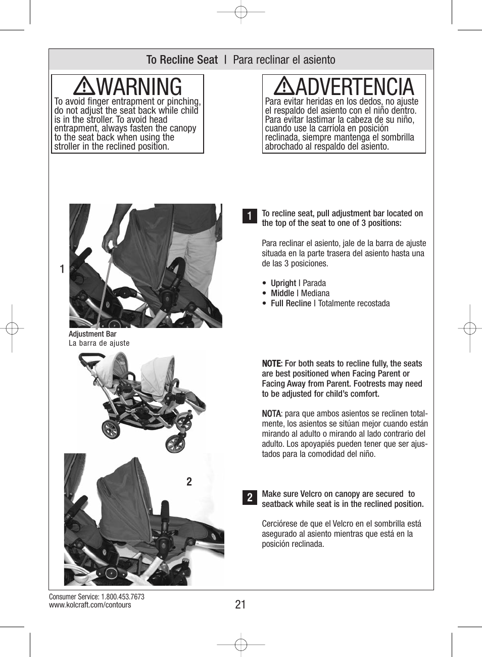 Ƽadvertencia, Ƽwarning | Kolcraft S82-R3 User Manual | Page 21 / 32