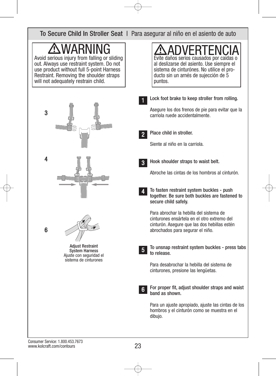 Ƽadvertencia, Ƽwarning | Kolcraft S82-R3 User Manual | Page 23 / 32