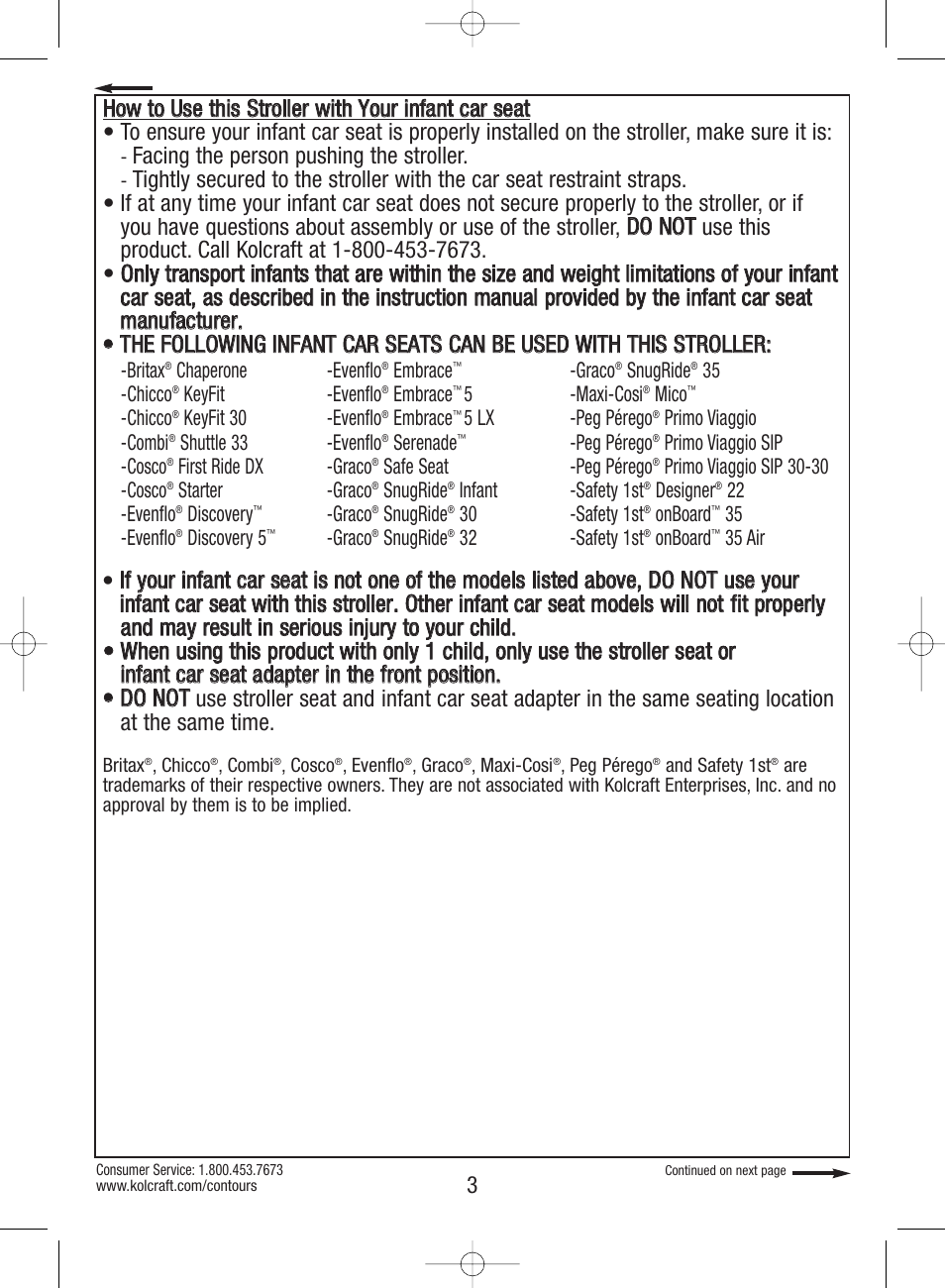 Kolcraft S82-R3 User Manual | Page 3 / 32