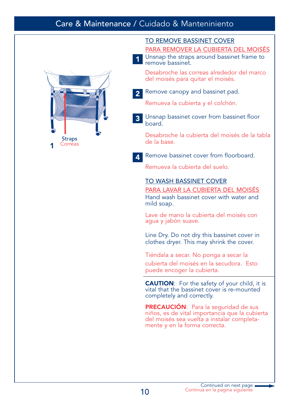 Care & maintenance / cuidado & manteniniento | Kolcraft B17-R3 2/04 User Manual | Page 10 / 16