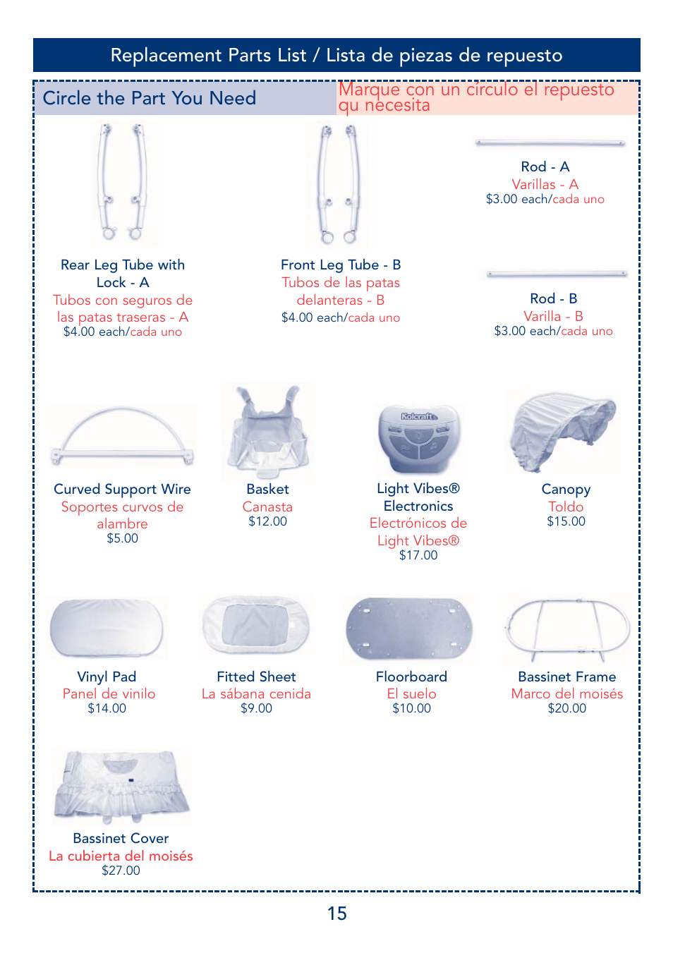 Kolcraft B17-R3 2/04 User Manual | Page 15 / 16