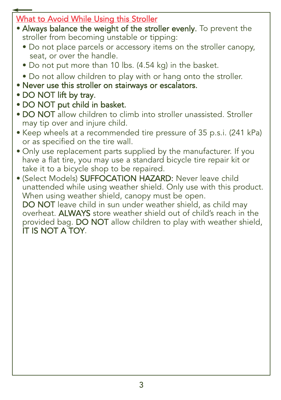 Kolcraft JEEP OVERLAND S56J-R3 User Manual | Page 3 / 28