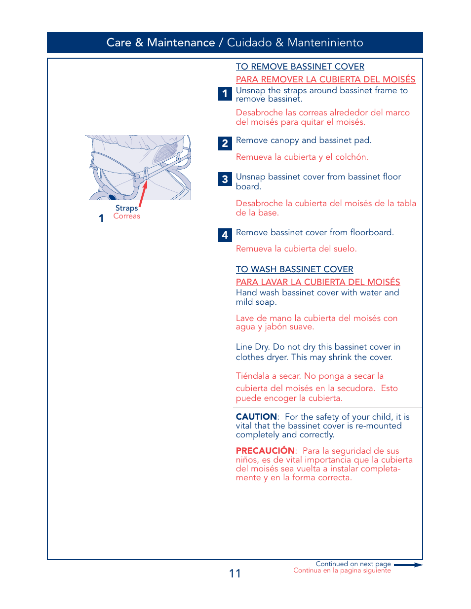 Care & maintenance / cuidado & manteniniento | Kolcraft B13-R7 1/04 User Manual | Page 11 / 18