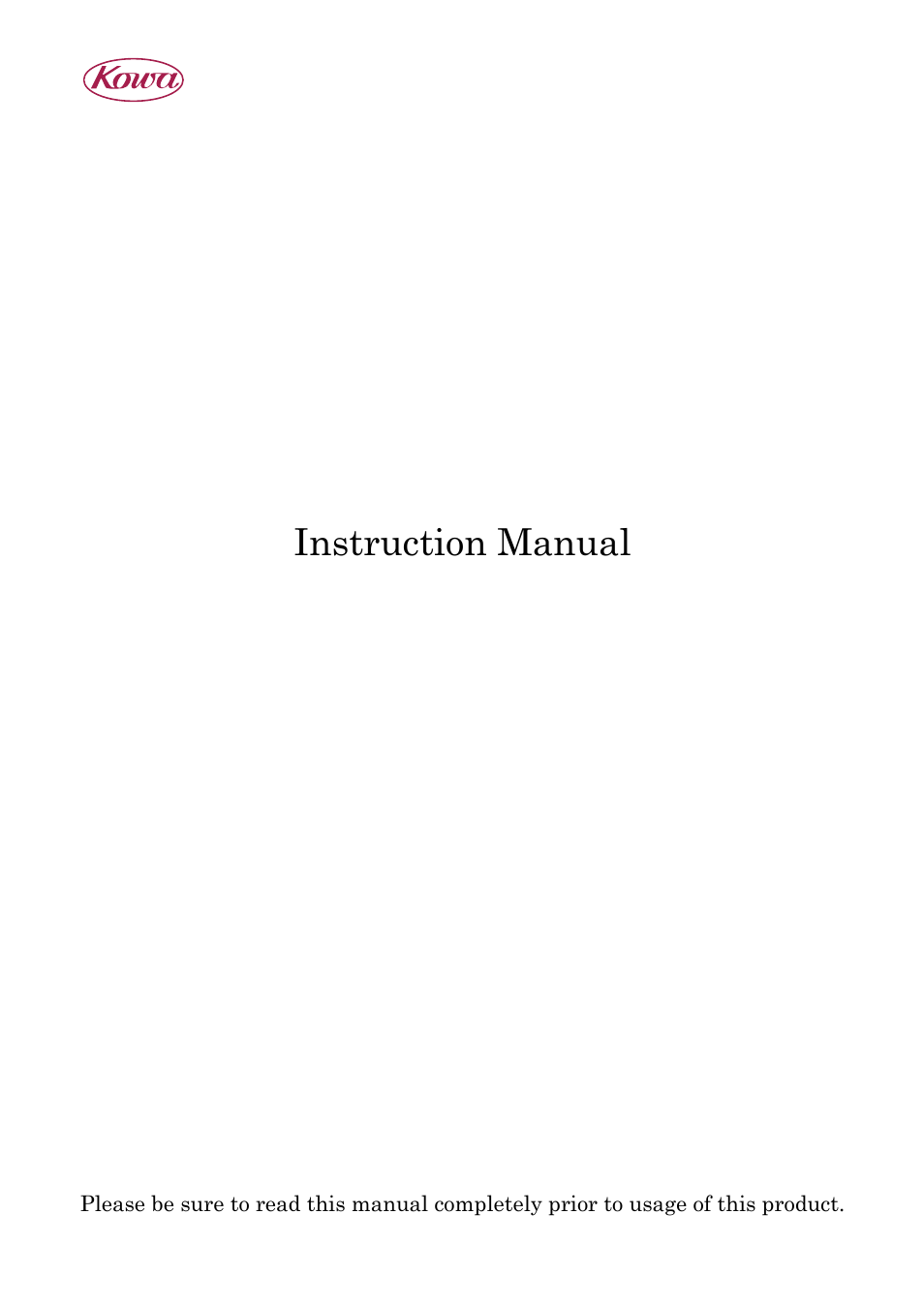 Kowa KE811CT User Manual | 35 pages