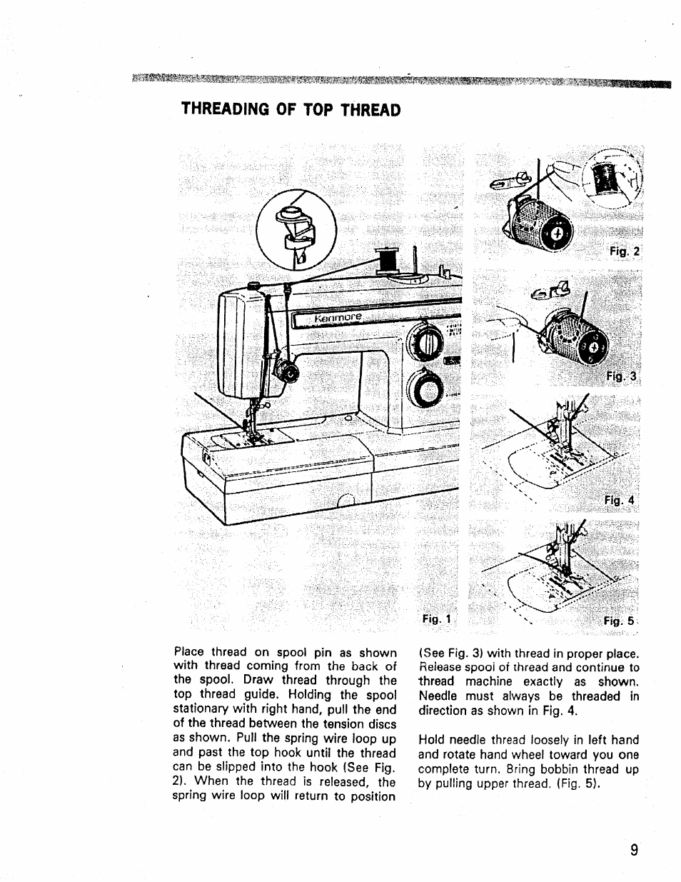 Threading of top thread | Kenmore 1660 User Manual | Page 10 / 51