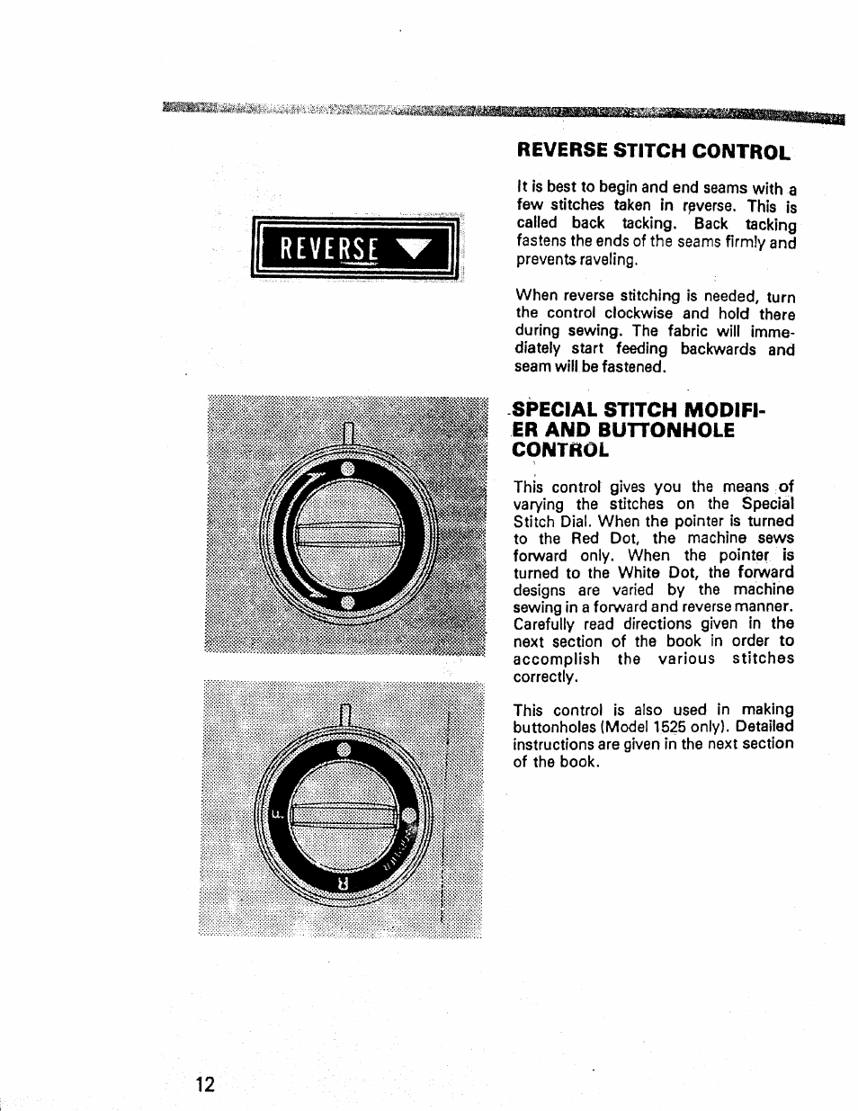 Special stitch modifier and buttonhole control, Special stitch modifi­ er and buttonhole control | Kenmore 1660 User Manual | Page 13 / 51