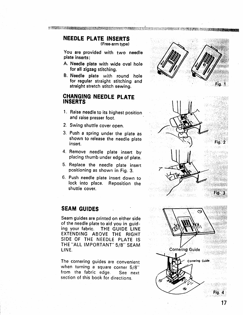 Needle plate inserts, Changing needle plate inserts, Seam guides | Kenmore 1660 User Manual | Page 18 / 51