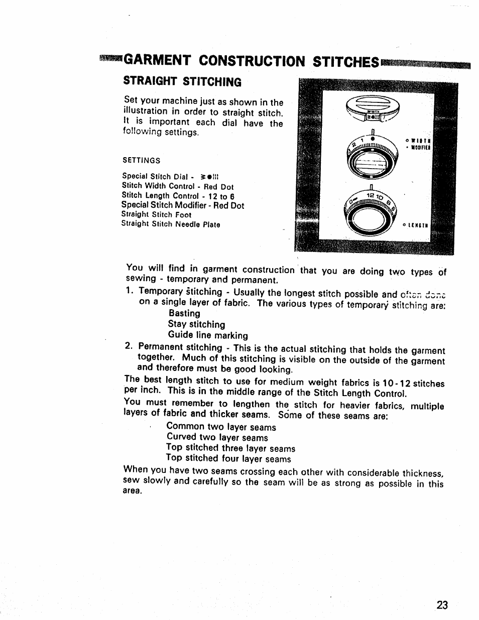 Straight stitching, Garment construction | Kenmore 1660 User Manual | Page 24 / 51