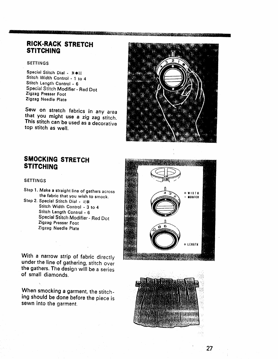 Smocking stretch stitching | Kenmore 1660 User Manual | Page 28 / 51
