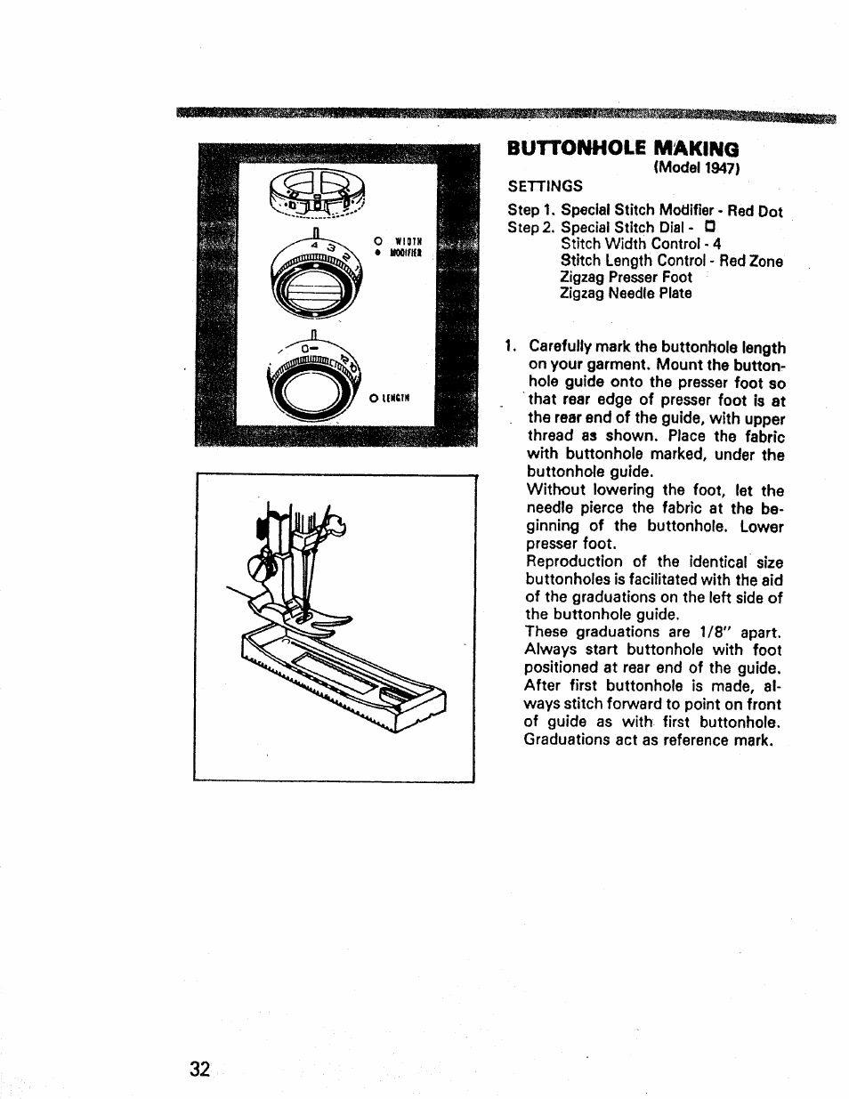 Buttonhole making | Kenmore 1660 User Manual | Page 33 / 51