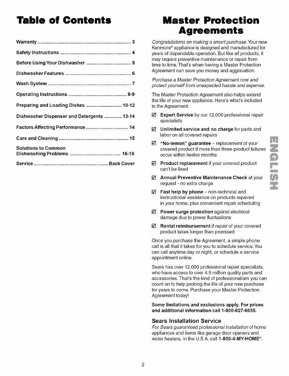 Kenmore 587.161500 User Manual | Page 2 / 36