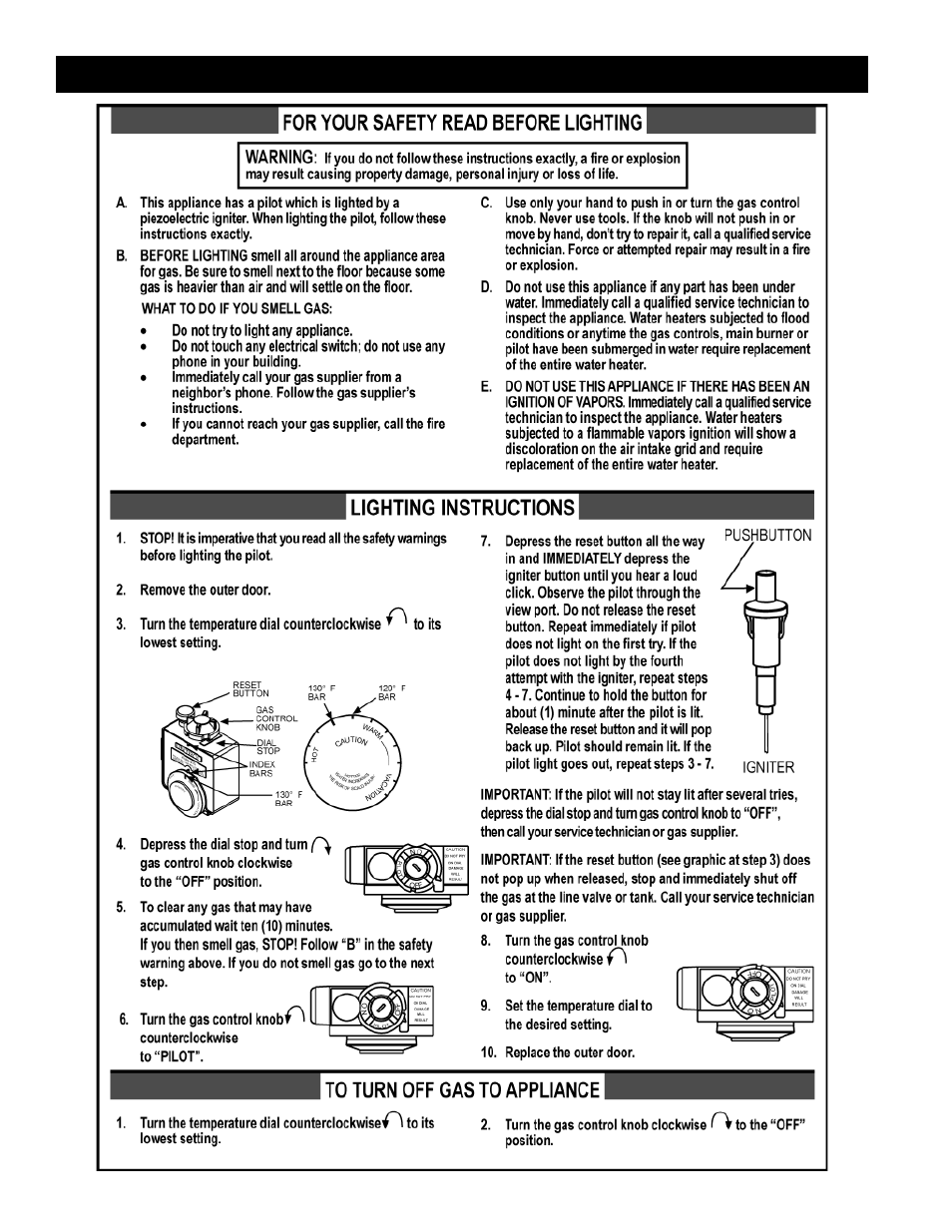 Operating instructions | Kenmore Power Miser 9 Gas Water Heater 153.33096 User Manual | Page 18 / 32