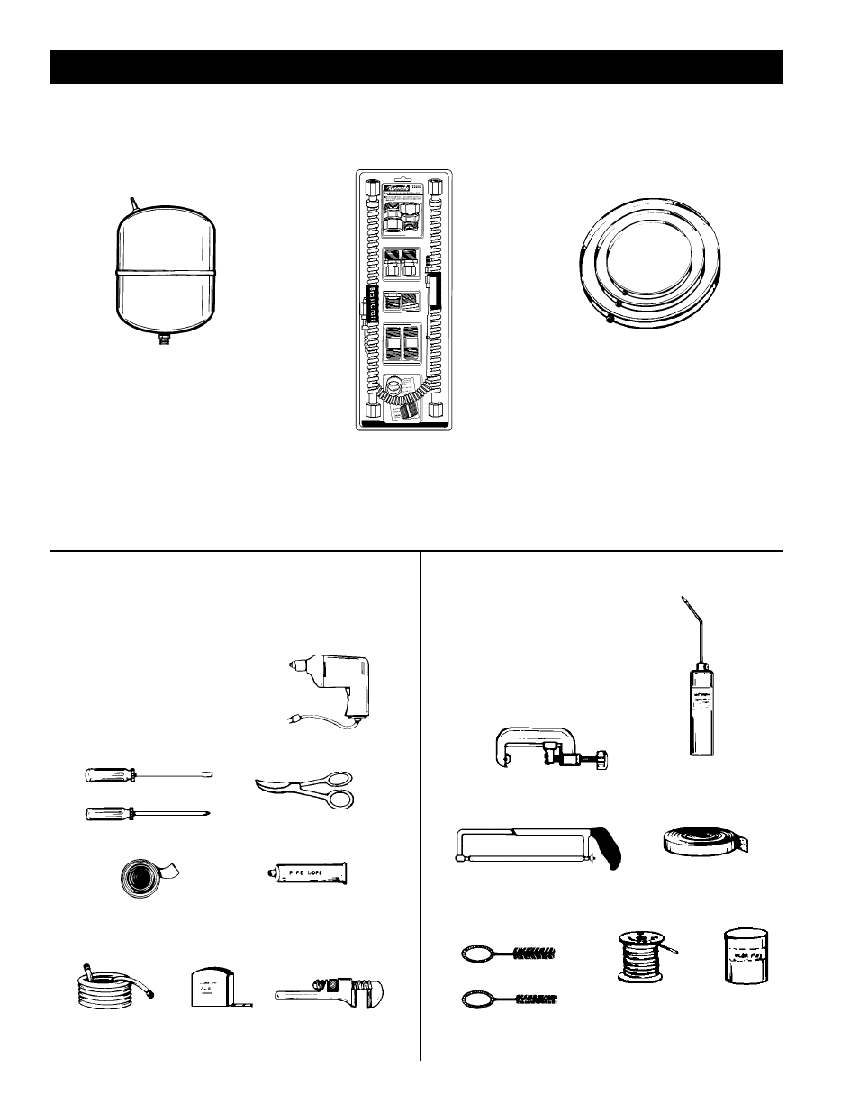 Materials and basic tools needed, Materials needed, Basic tools | Additional tools needed when sweat soldering | Kenmore Power Miser 9 Gas Water Heater 153.33096 User Manual | Page 6 / 32