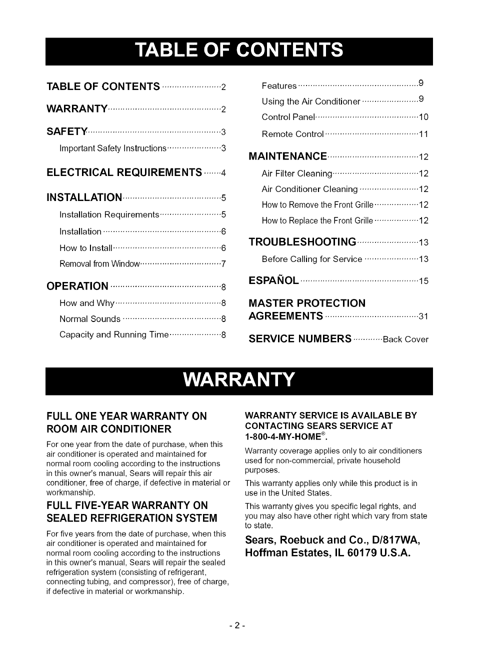 Kenmore 580.75080 User Manual | Page 2 / 32