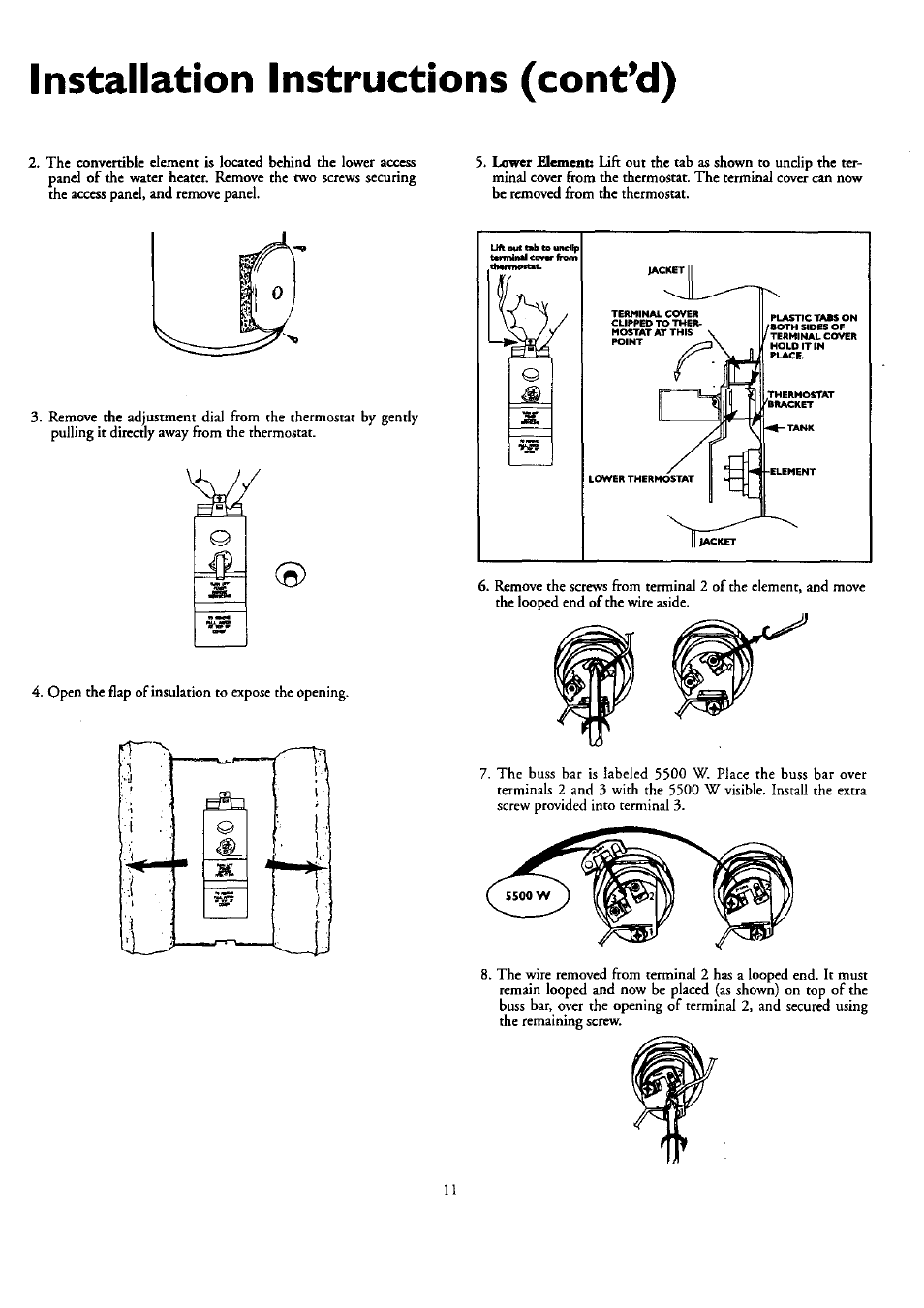 Installation instructions (cont’d) | Kenmore POWER MISER 153.320390 HT 30 GAL User Manual | Page 11 / 28