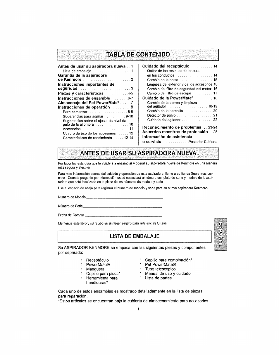 Kenmore ASPIRADORA 116.29914 User Manual | Page 27 / 52