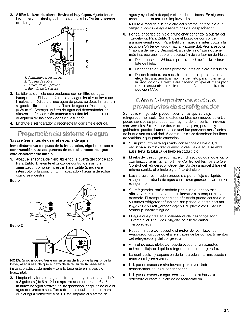 Estilo 2, Arar | Kenmore Coldspot 106 User Manual | Page 33 / 76