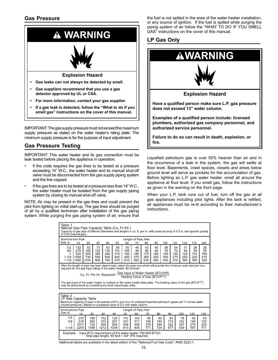 Warning | Kenmore 153.331572 User Manual | Page 15 / 40