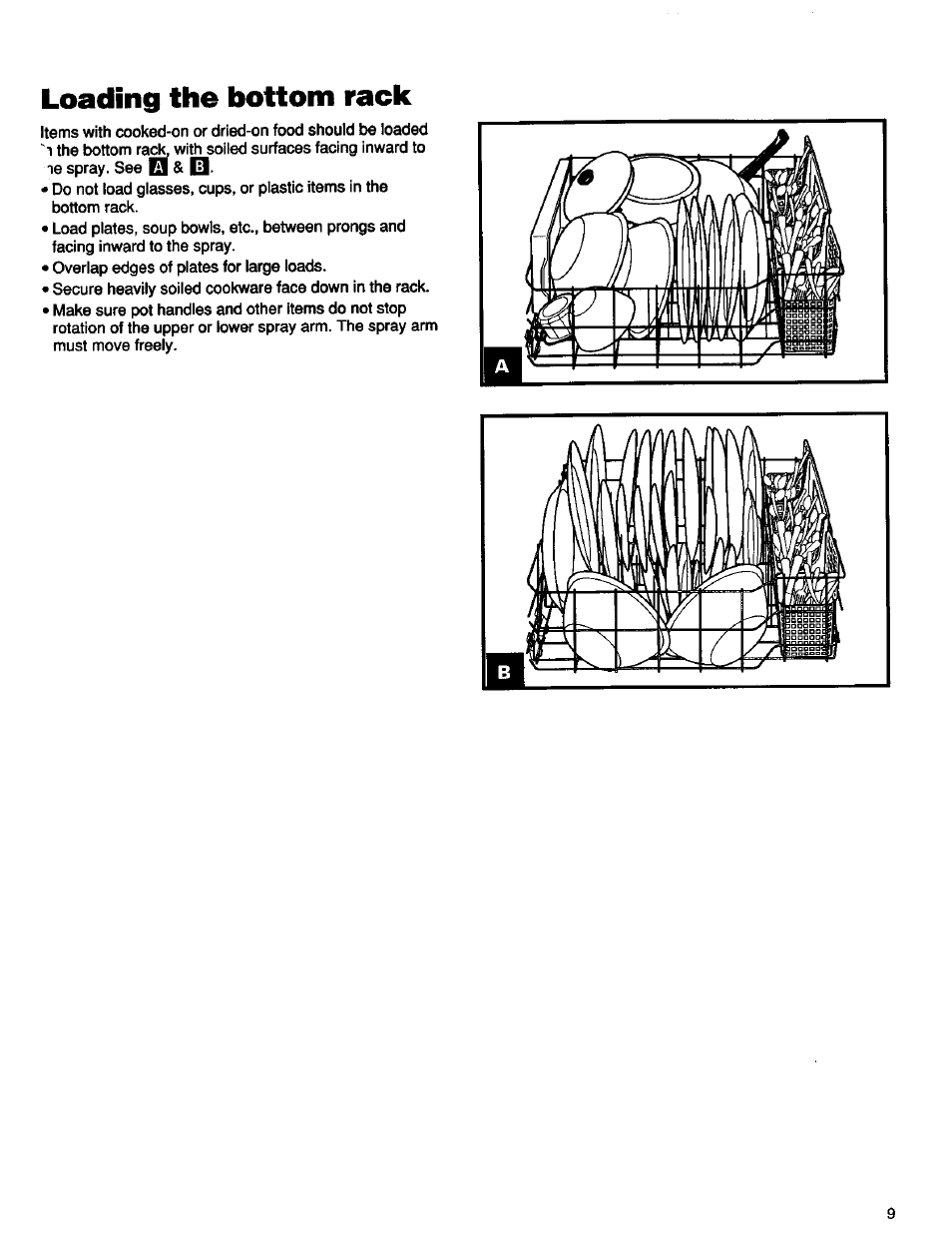 Loading the bottom rack | Kenmore 16791 User Manual | Page 10 / 25