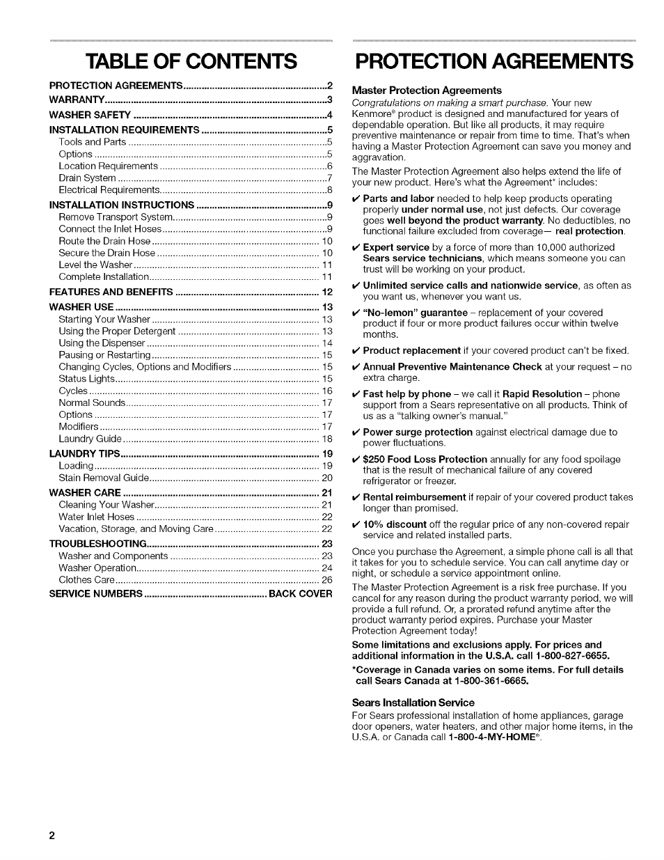 Kenmore HE2 PLUS User Manual | Page 2 / 80
