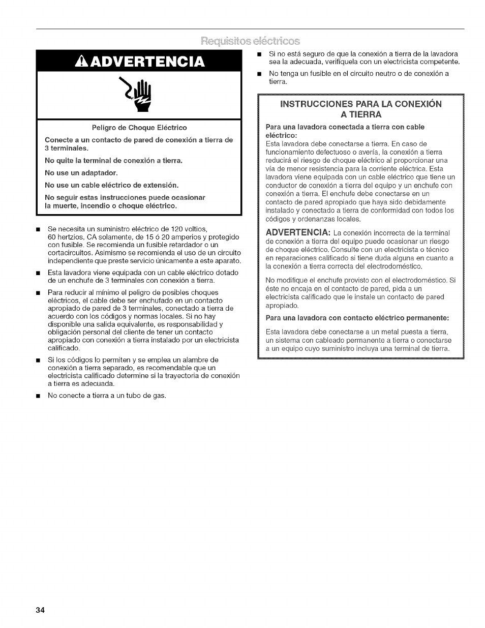 A advertencia | Kenmore HE2 PLUS User Manual | Page 34 / 80