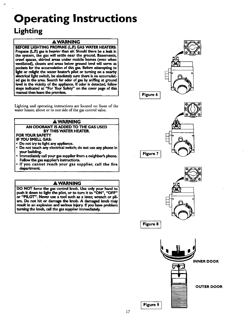 Operating instructions, Lighting, Awarning | Kenmore POWER MISER 153.330551 User Manual | Page 17 / 28