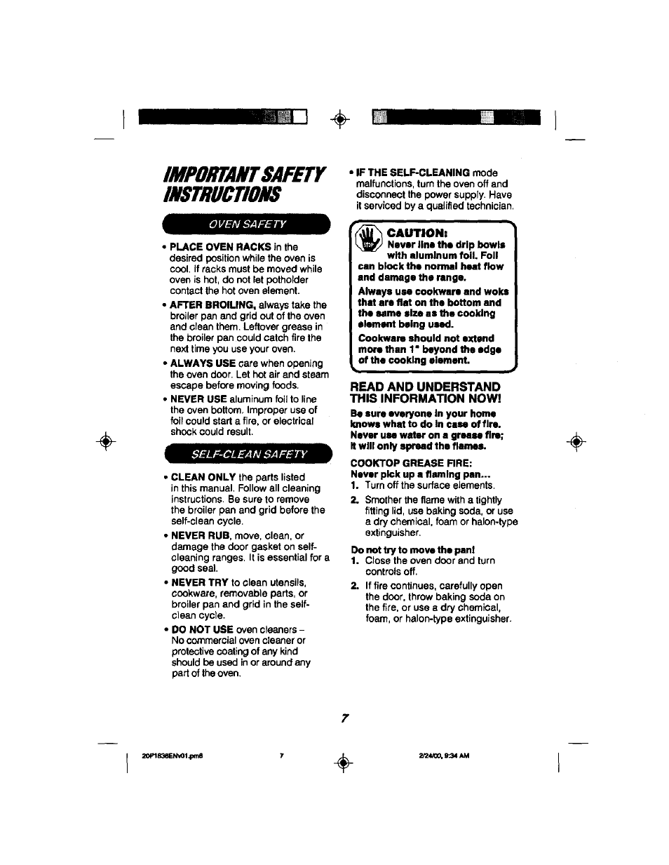 Immenoifí, Read and understand this information now, Impmtaiit safety | Kenmore 911.93508 User Manual | Page 7 / 34