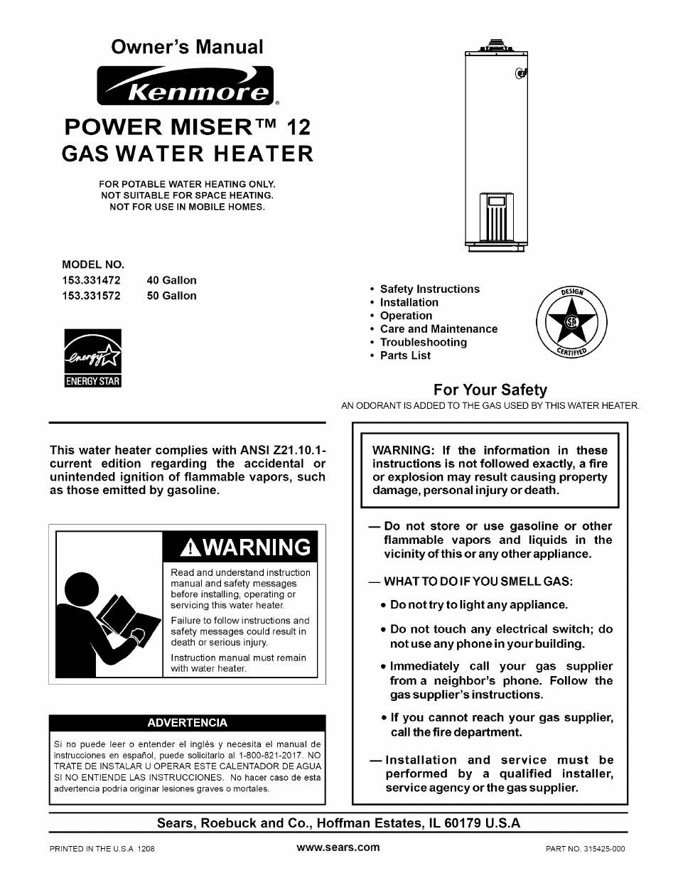 Kenmore 153:331472 User Manual | 40 pages