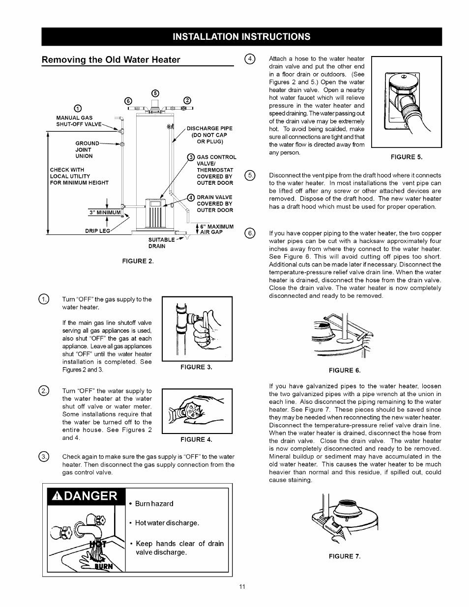 Removing the old water heater | Kenmore 153:331472 User Manual | Page 11 / 40