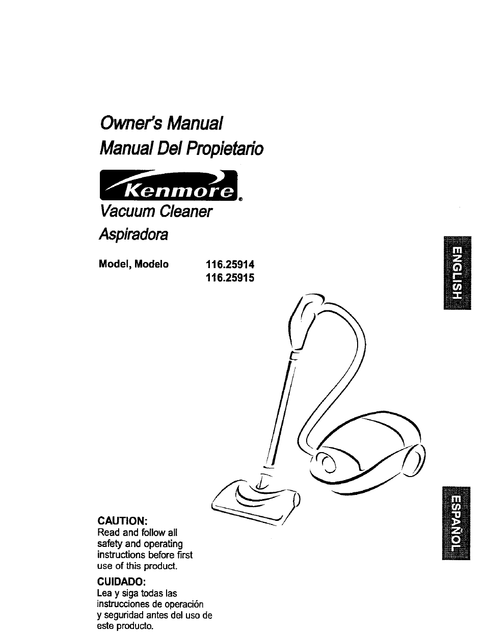 Kenmore ASPIRADORA 116.25914 User Manual | 44 pages