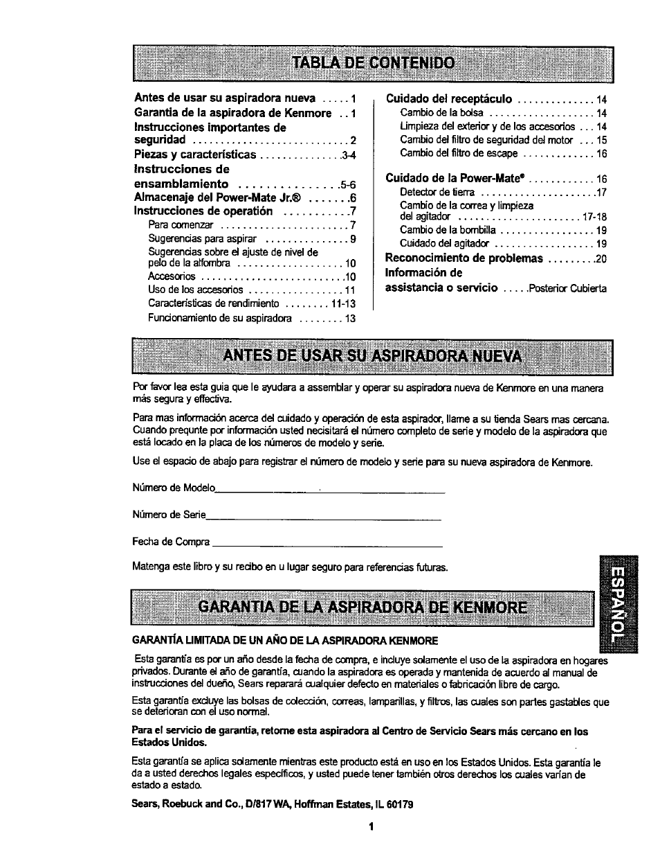 Kenmore ASPIRADORA 116.25914 User Manual | Page 23 / 44