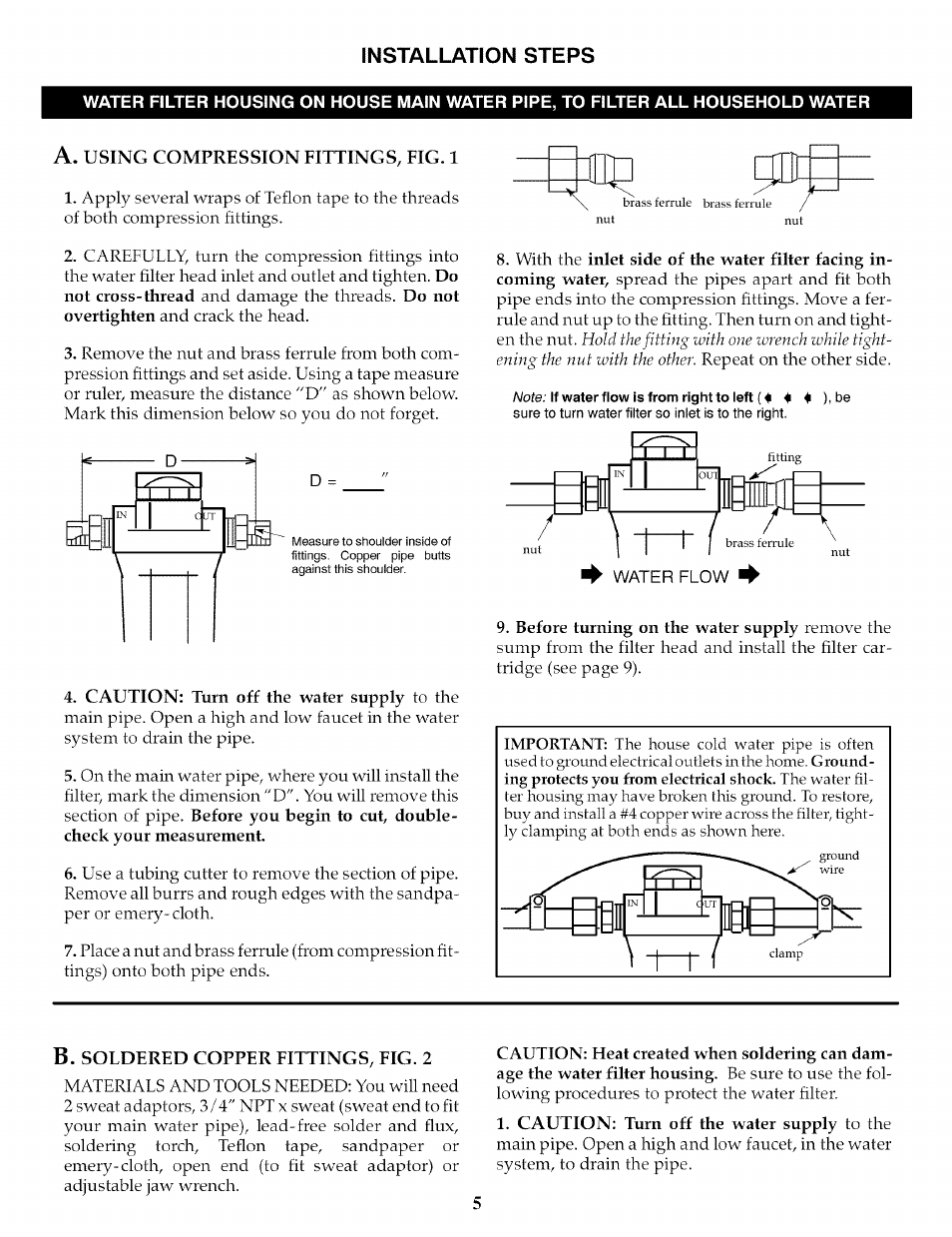 Installation steps | Kenmore DELUXE 625.3844 User Manual | Page 5 / 12