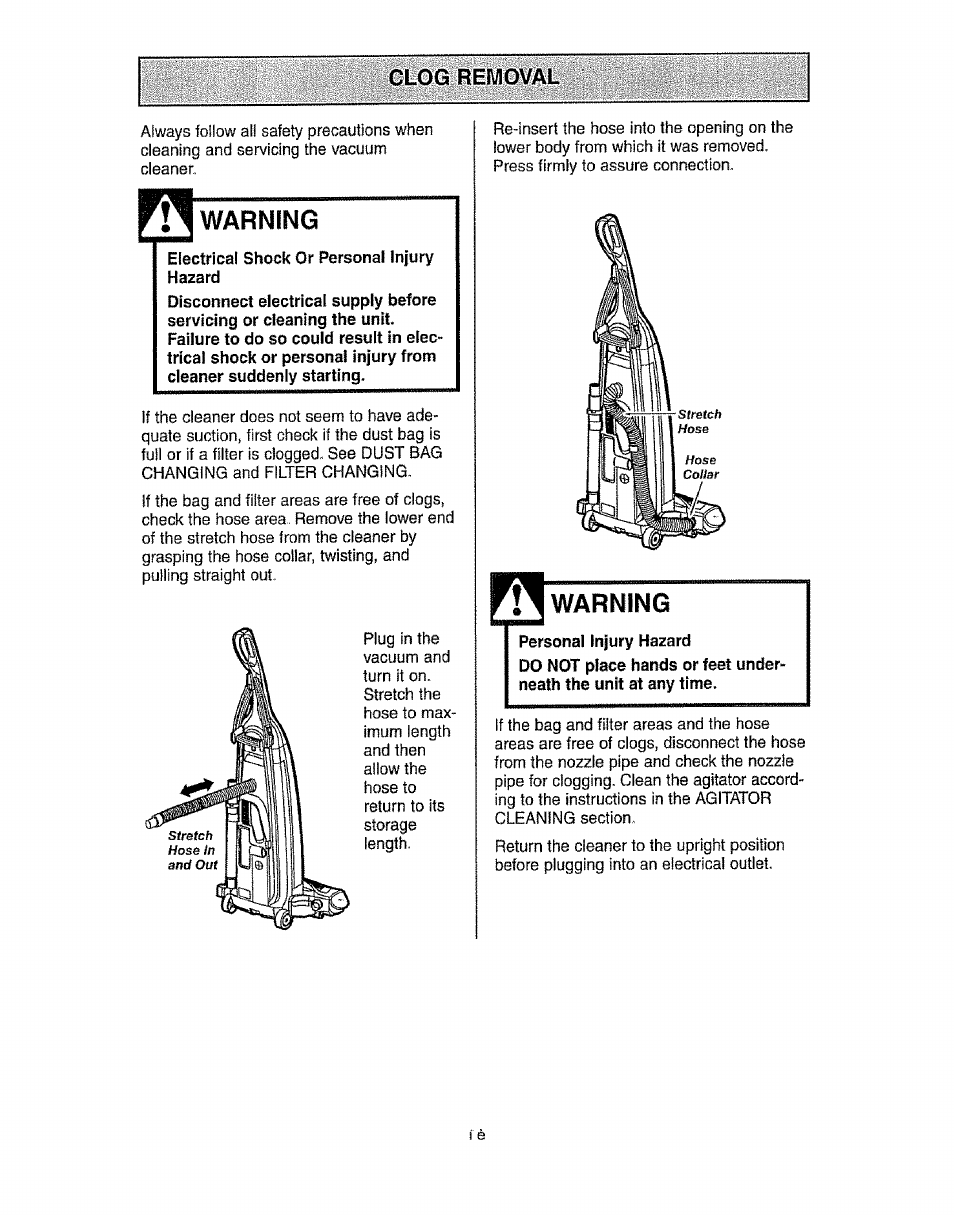 Warning | Kenmore 116.31913 User Manual | Page 18 / 20