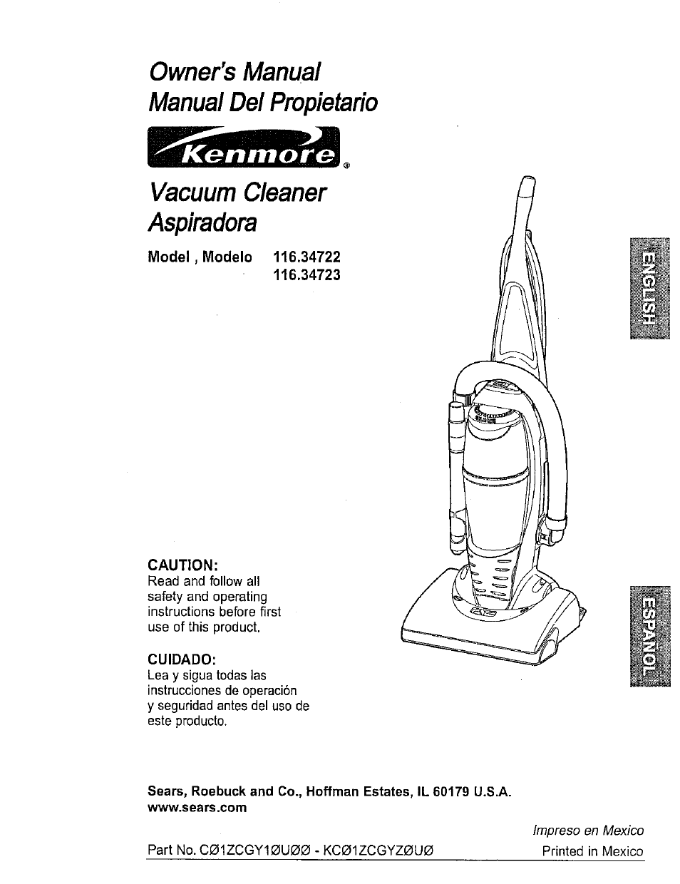 Kenmore ASPIRADORA 116.34722 User Manual | 19 pages