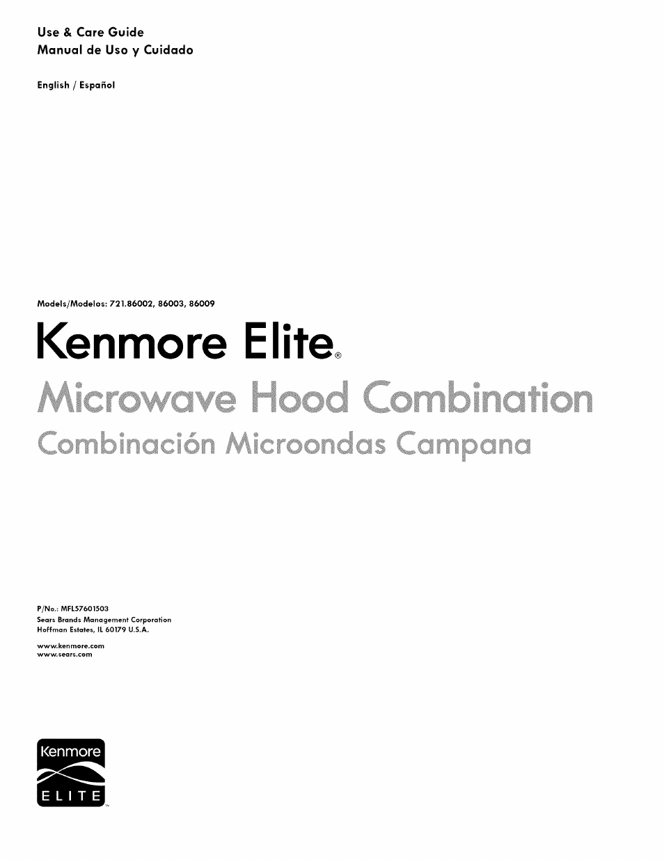 Kenmore ELITE 721.86003 User Manual | 33 pages