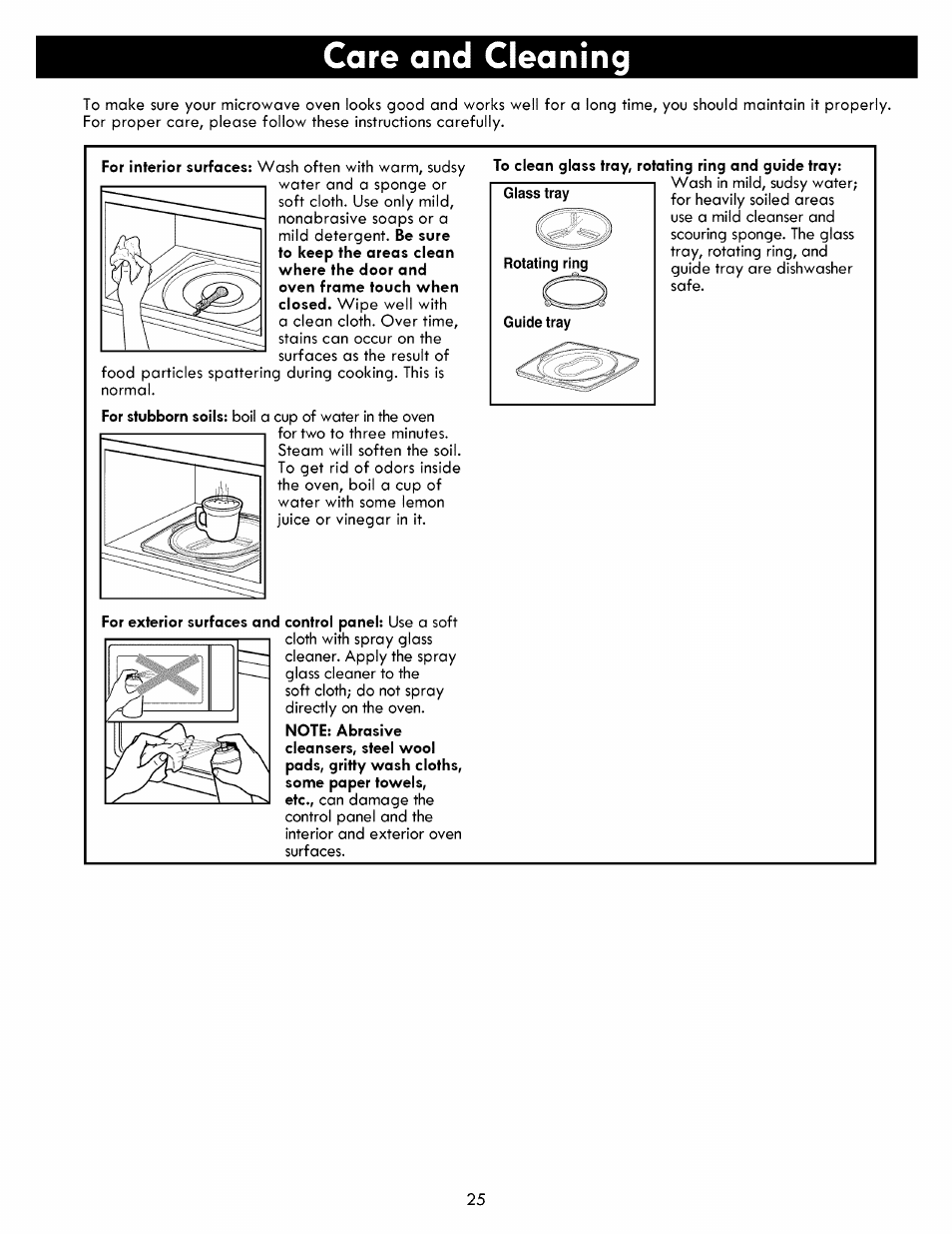 Care and cleaning | Kenmore ELITE 721.86003 User Manual | Page 25 / 33