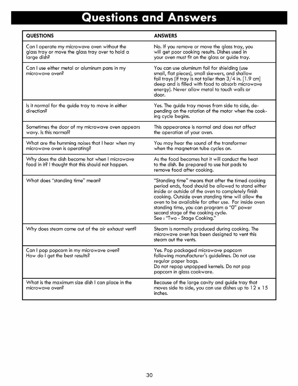 Questions and answers | Kenmore ELITE 721.86003 User Manual | Page 30 / 33