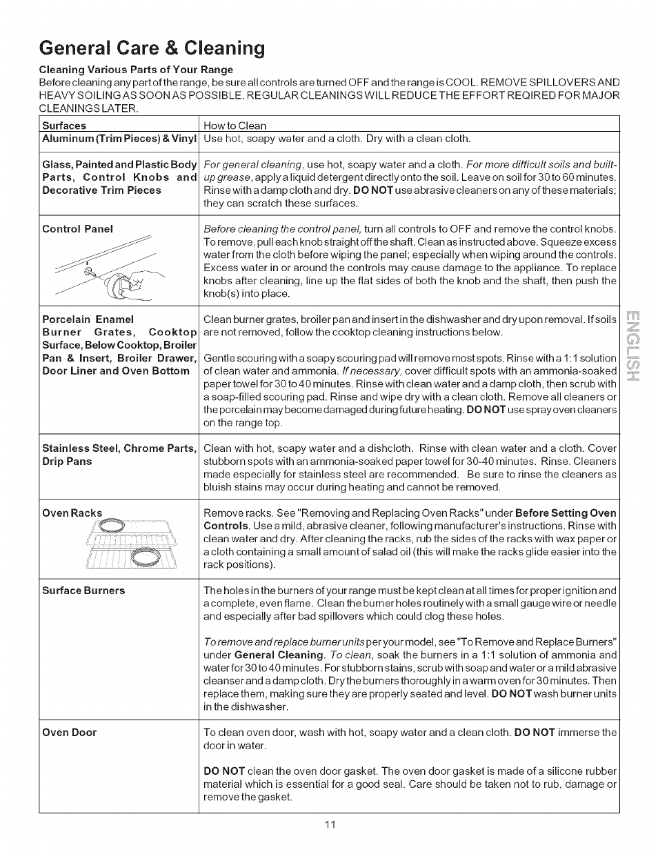Generai care & cleaning | Kenmore 790.7116 User Manual | Page 11 / 16