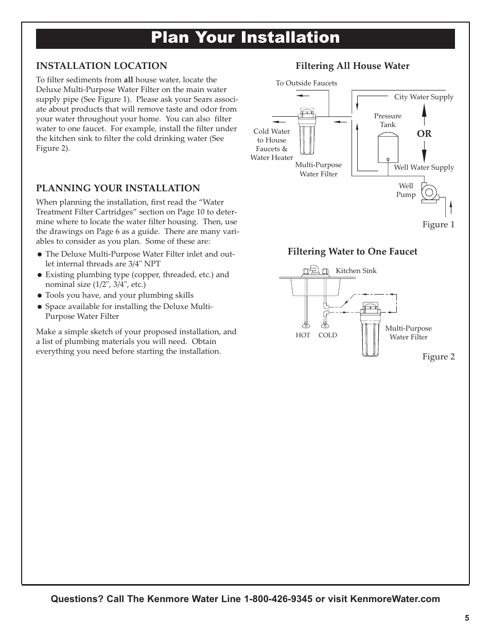 Plan your installation | Kenmore 625.38445 User Manual | Page 5 / 16