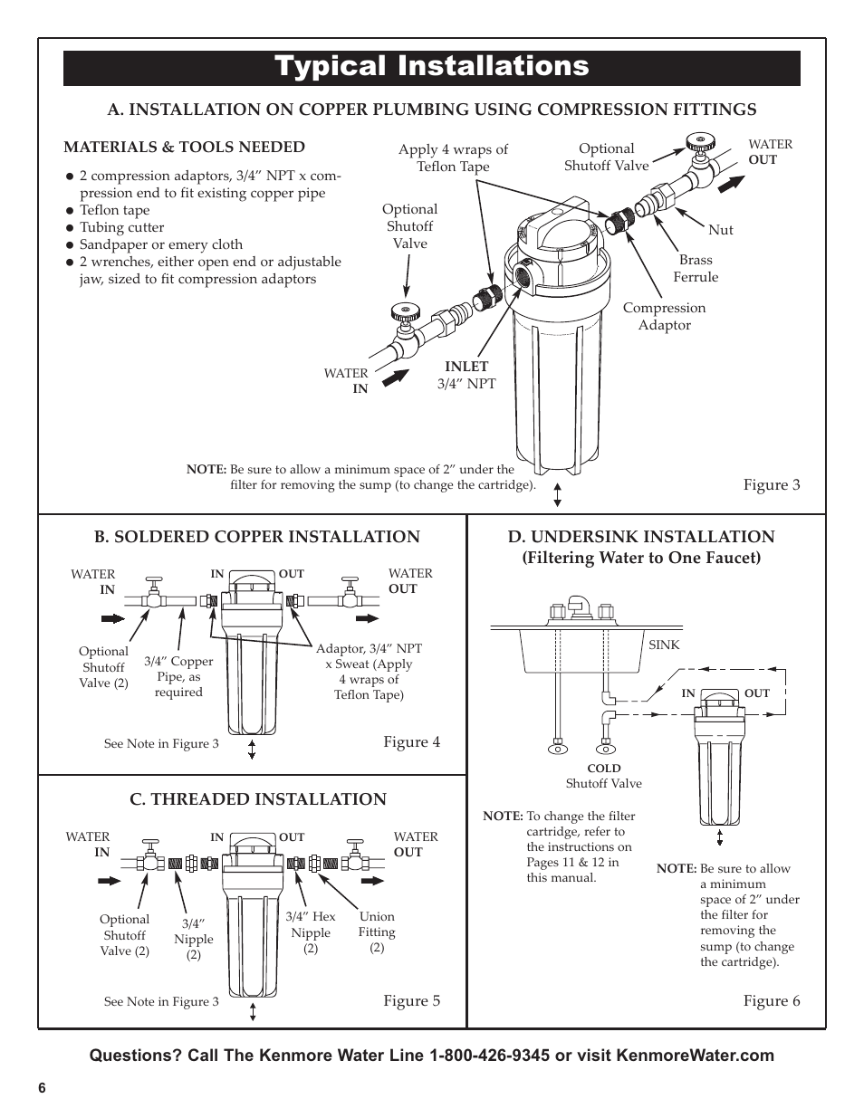 Typical installations | Kenmore 625.38445 User Manual | Page 6 / 16