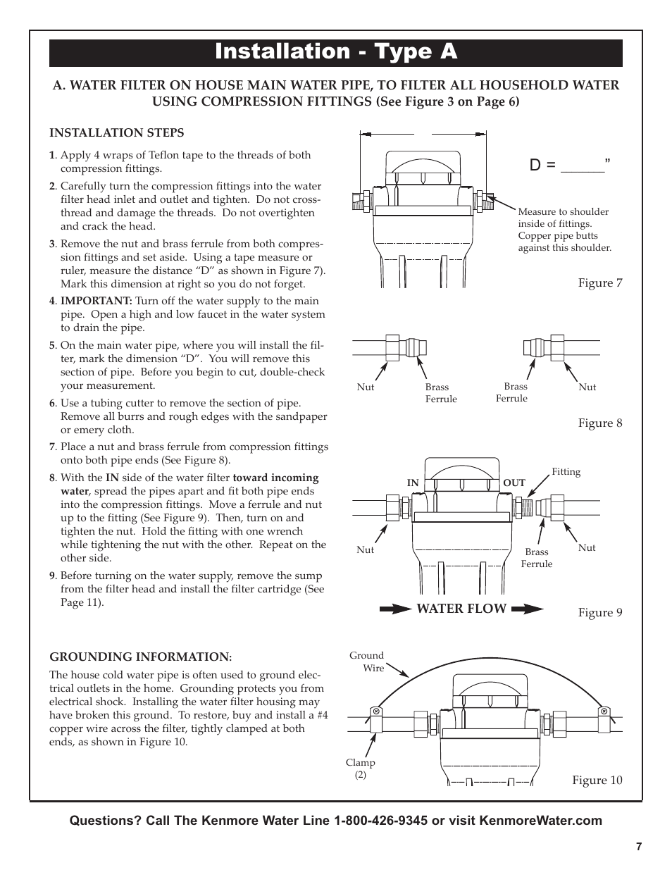 Installation - type a | Kenmore 625.38445 User Manual | Page 7 / 16