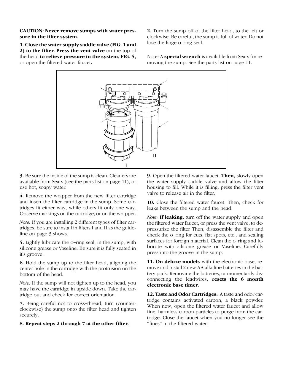 Filter cartridge replacement, Fig. 5 | Kenmore 625.343920 User Manual | Page 9 / 12