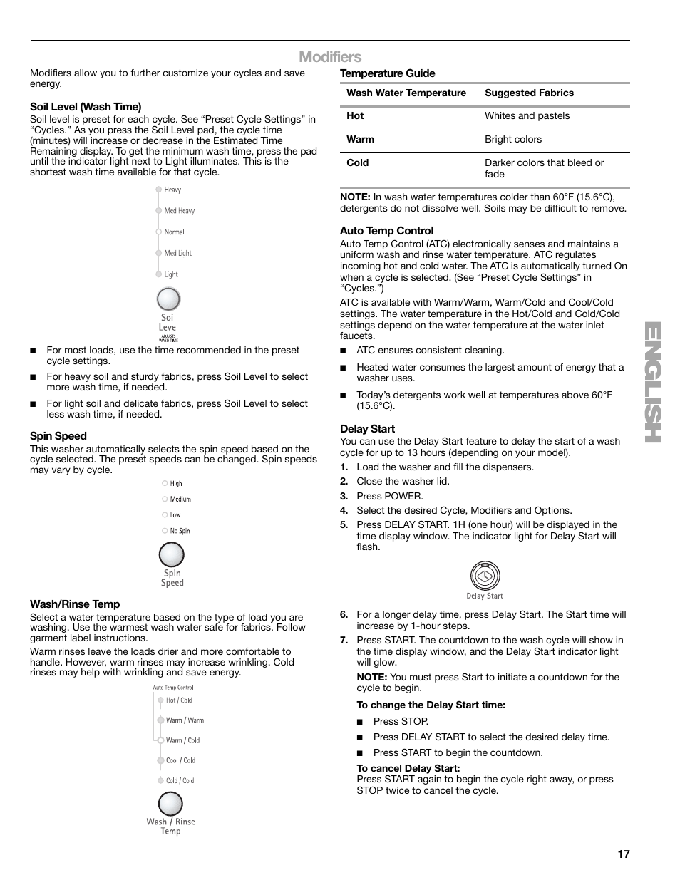 Modifiers | Kenmore elite 2709 User Manual | Page 17 / 76