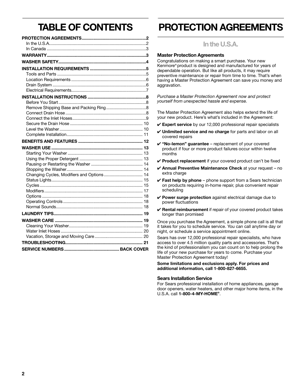 Kenmore elite 2709 User Manual | Page 2 / 76